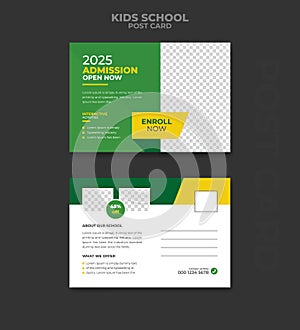 Kids School Postcard Templates design for print New Template design