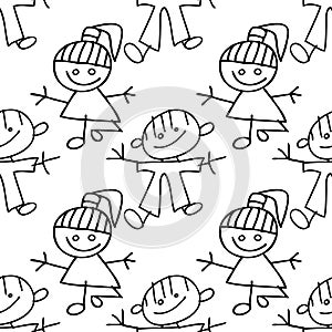 Kids seamless pattern doodle