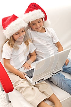 Kids searching for christmas presents online