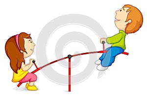 Kids on Seesaw photo