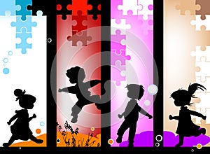 Kids silhouettes