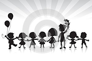 Kids silhouettes