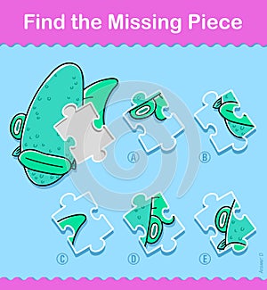 Kids cartoon fish Find The Correct Piece Puzzle