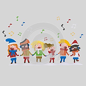 Kids singing xmas songs. 3D