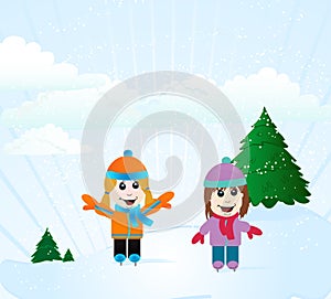 Kids Skating Background