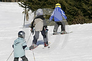 Kids skiing