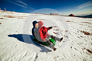 Kids on sled