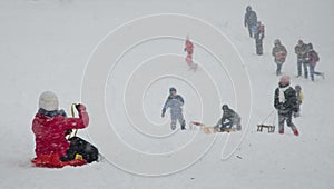 Kids on the sledge