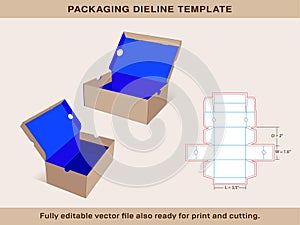 Kids Sneaker box Small size 3.5x 1.6x2 Inch Dieline Template One piece corrugated shoebox die line template