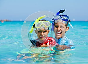 Kids snorkeling
