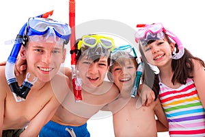 Kids with snorkels