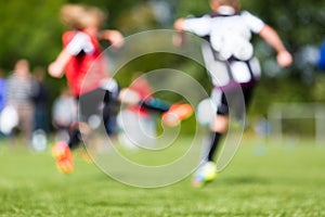 Kids soccer blur