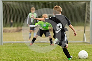 Kids soccer penalty kick