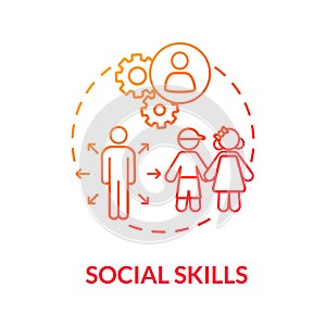 Kids social skills concept icon