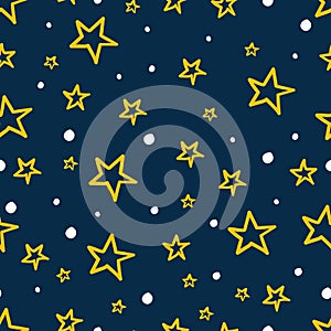 Kids stars seamless background