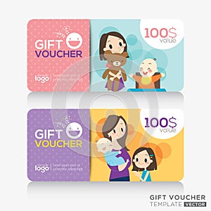 Kids store coupon voucher or gift card design template