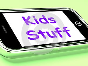 Kids Stuff On Phone Means Online Activities