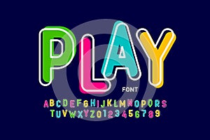 Kids style colorful font, playful alphabet