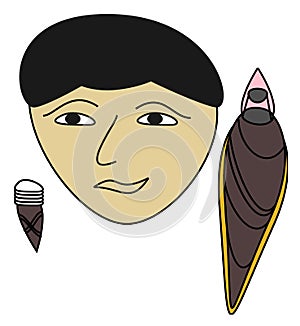 Kids stylist face vector illustration for ice cream logo