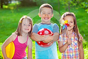 Kids in a summer park