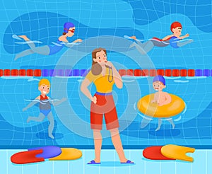 Kids Swimming Pool Class Composition