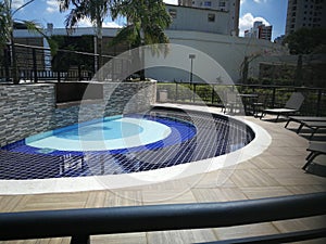 Kids swimming pool on a sunny day