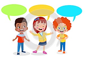kids talking with a speech bubble