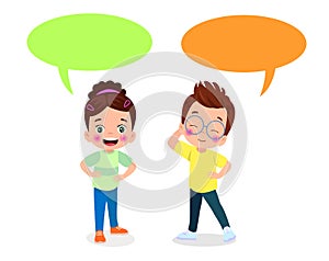 kids talking with a speech bubble