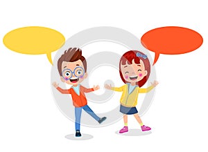 kids talking with a speech bubble
