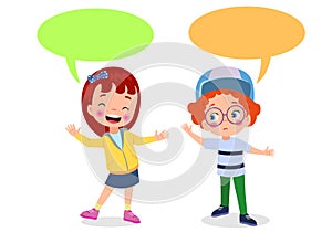 kids talking with a speech bubble