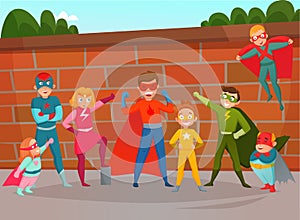Kids Team Superheroes Composition