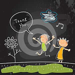 Kids thank you card