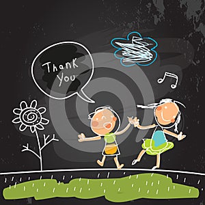 Kids thank you card