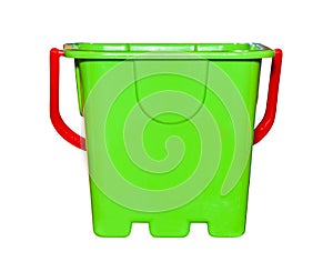 Kids toy green bucket isolated