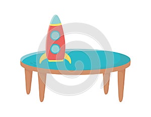 Kids toy, plastic rocket on table toys