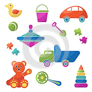 Kids toys - big vector flat set