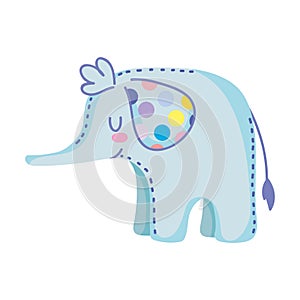 Kids toys elephant with dots in ear cartoon isolated icon design white background