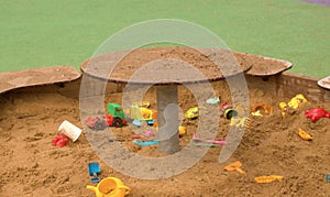 Kids toys in the sandbox
