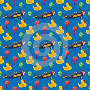 Kids toys seamless pattern vector illustration background