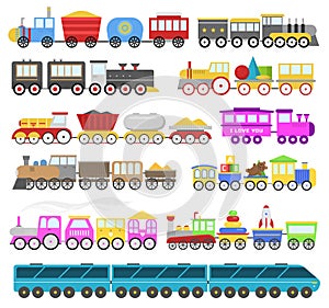 Kids train vector cartoon baby railroad toy or railway game with locomotive gifted on happy birthday to child in
