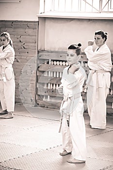 Kids training Karate