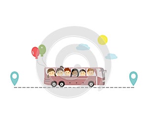 Kids Traveling by Bus