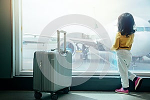 Kids Traveling Concept. Backside of A Two Years old Girl Waiting
