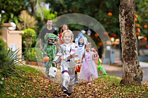 Kids trick or treat. Halloween fun for children