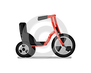 Kids tricycle isolated vector icon