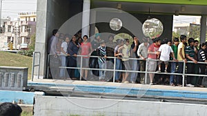 Kids waiting for their turn to enjoy the Ride at a Amusement Park