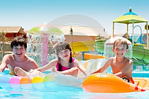Kids at water park