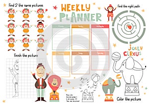 Kids Weekly Planner Template