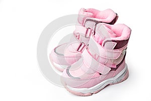 Kids winter boots, trendy comfort waterproof pink color