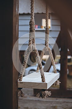 Kids Wooden Swing seat with rope